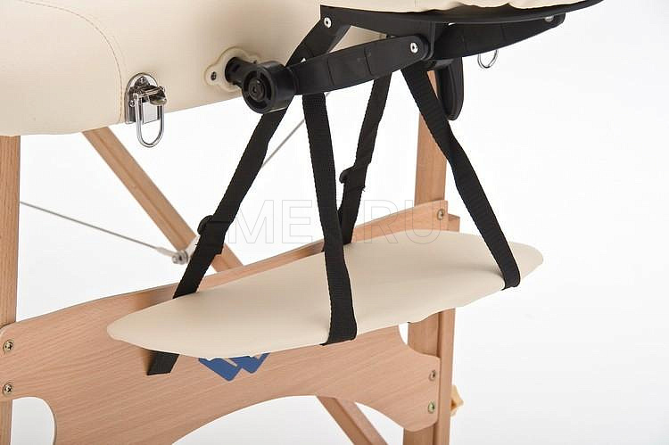 JF-AY 01 Массажный стол переносной трёхсекционный на деревянном каркасе, кремовый МЕТ