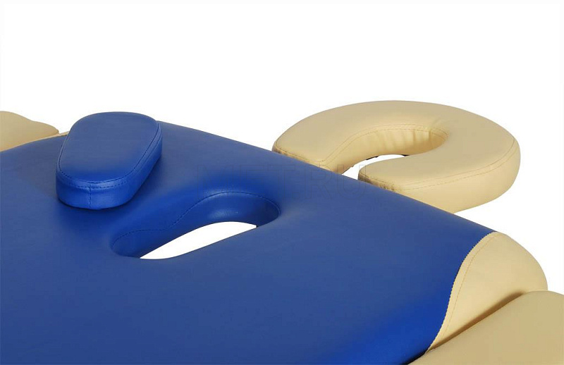 JFST02 (БЕЖ/СИН) Стальной массажный стол с поднимающейся лимфодренажной секцией MET