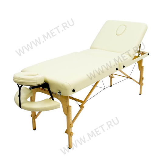 MET Comfort PRO W3 Стол массажный на деревянном каркасе, с трёхсекционной панелью кремового цвета от производителя