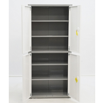 МЕТ ВАЛЕНТИЯ 2ММ  Шкаф медицинский,  каркас- серый, дверцы-белые