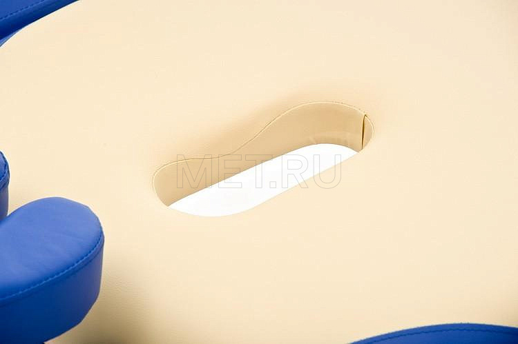 Med-Mos JF-AY 01 Складной массажный стол 2-х секционный деревянный, бежево-синий МЕТ