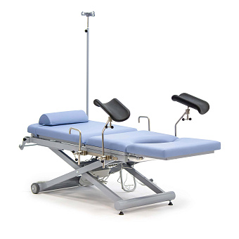 Гинекологическое кресло-кровать с электроприводом и со стулом для врача в комплекте