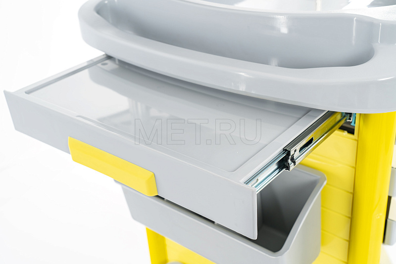 MET PSC-160 Тележка медицинская универсальная желтая  от производителя