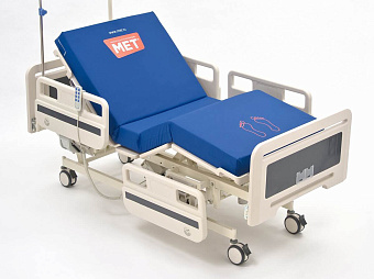 ТРЕХ-Функциональная медицинская кровать с электрическими регулировками пластикового ложа и пластиковыми боковыми ограждениями