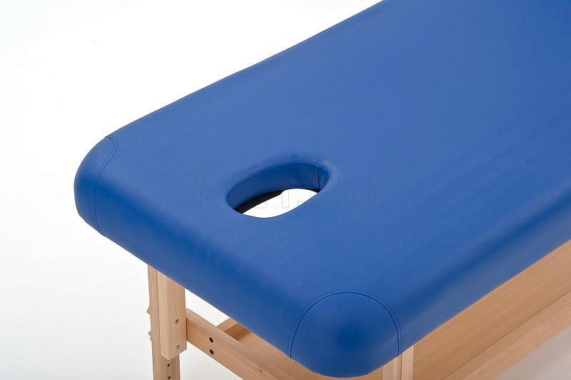 FIX-1A Массажный стационарный стол с рамой из бука и вырезом для лица, синий МЕТ