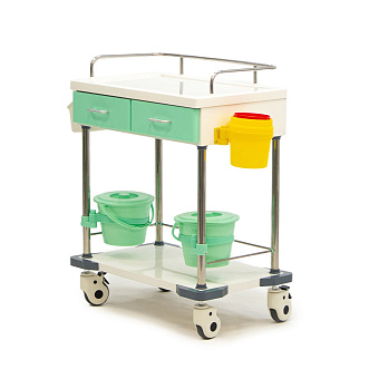 Столик манипуляционный медицинский с полкой и выдвижными ящиками