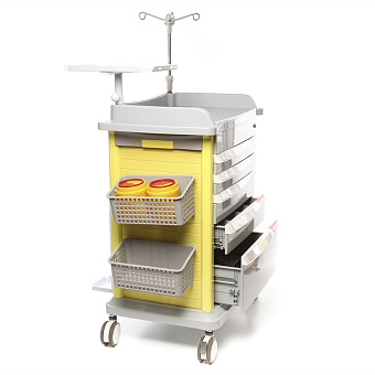 Тележка внутрибольничной скорой помощи с цветовой кодировкой