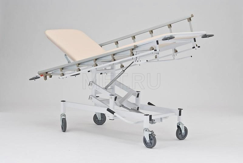 КСМ -ТБВП-03 (бежевая) Тележка для перевозки больных с регулировкой тренделенбурга и ренгенопрозрачной секцией