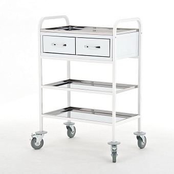 Стол манипуляционный на металлокаркасе, столешница и полки - Нерж.