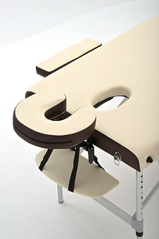 Массажный переносной стол на алюминиевом каркасе, Бежевый/коричневый