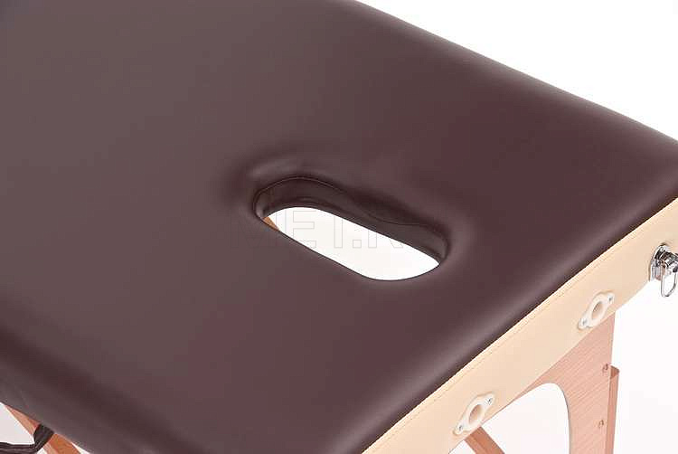 JF-AY01 Массажный складной трёхсекционный стол с рамой из бука, коричнево-бежевый