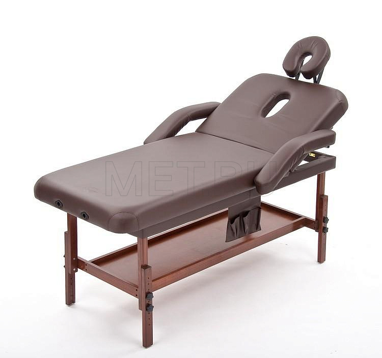 FIX-1A Стол массажный стационарный с рамой из бука, коричневый