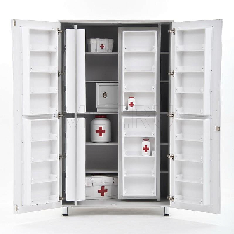 ША02-00 БЕЛЫЙ Шкаф для медикаментов (1100*650*1910) МЕТ