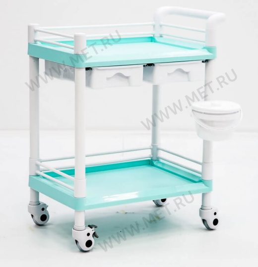 МЕТ SPY-120 (цвет "Морская волна") Пластиковый манипуляционный стол с двумя полками и двумя ящиками от производителя
