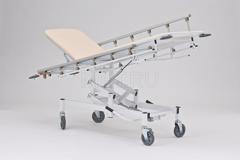 КСМ 3 (бежевая) Тележка для перевозки больных с положением тренделенбург и поднимающимся изголовьем