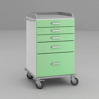 Стол анестезиолога с тремя малыми, средним и большим выдвижными ящиками