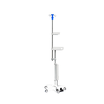 Инфузионная стойка-штатив с двумя полками для шприцевых насосов и мониторов слежения