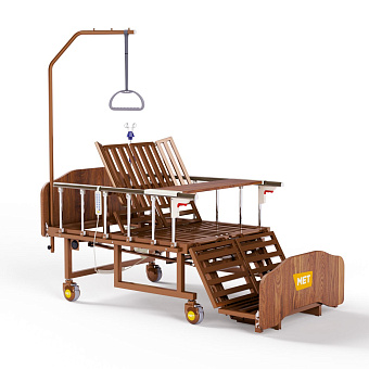 Медицинская кровать для лежачих больных с  USB, электрорегулировками, переворотом и туалетом (без матраса)