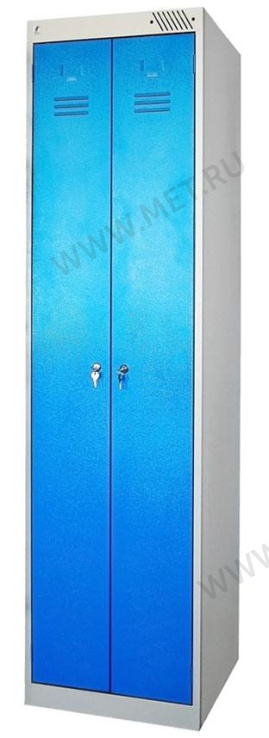 ШРЭК-22-530 (53*50*185) Шкаф (двухстворчатый локер) для одежды металлический разборный,цвет дверей- синий от производителя