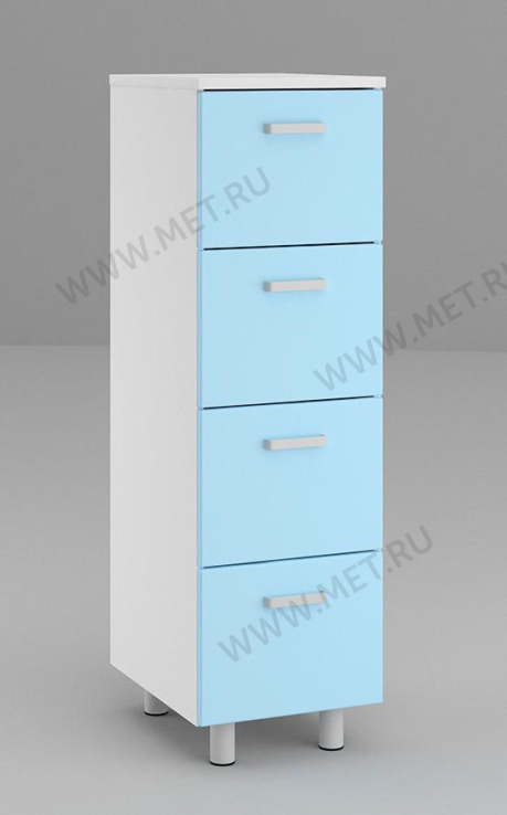 ШК12-00 МДФ Шкаф картотечный с четырьмя файловыми ящиками (412*512*1380) от производителя
