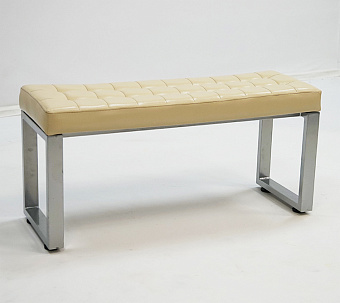 Банкетка 1000 мм (серебристый металлик / обивка бежевая)