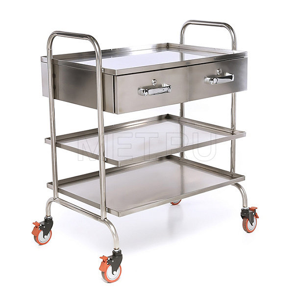 МЕТ SIY-120 Столик манипуляционный медицинский, нержавейка от производителя