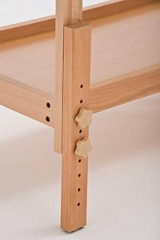 Массажный стационарный стол с рамой из бука и вырезом для лица, кремовый