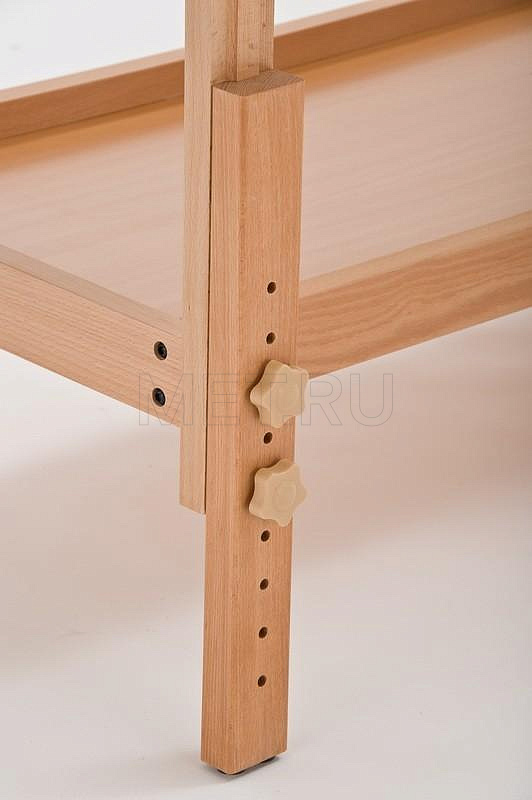 FIX-1A NEW Массажный стационарный стол с рамой из бука и вырезом для лица, кремовый МЕТ