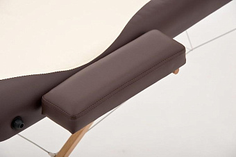 Складной массажный стол 3х-секционныйдеревянный, бежево-коричневый