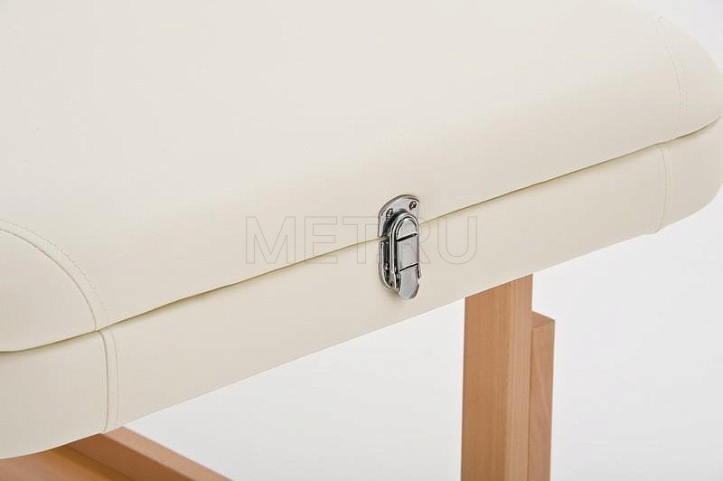 FIX-1A NEW Массажный стационарный стол с рамой из бука и вырезом для лица, кремовый