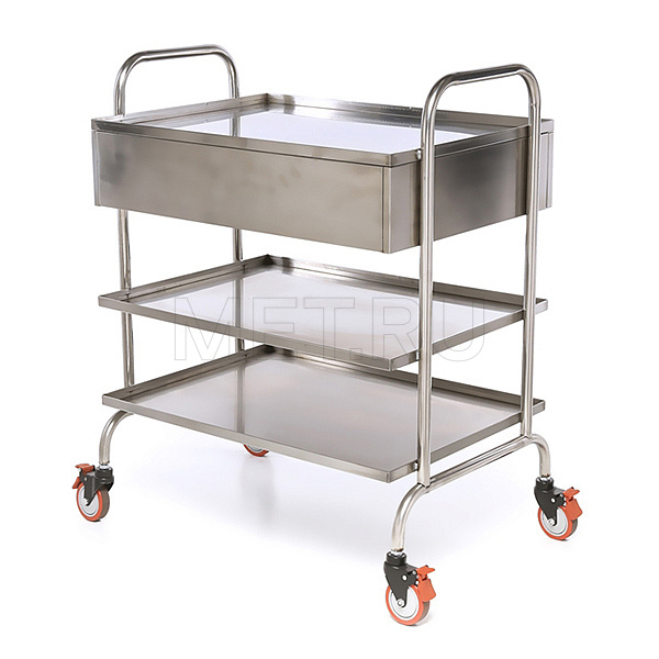 МЕТ SIY-120 Столик манипуляционный медицинский, нержавейка от производителя