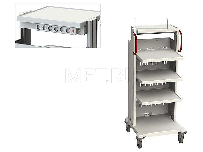 SA-3 Стойка медицинская для аппаратуры, с выдвижным ящиком MET