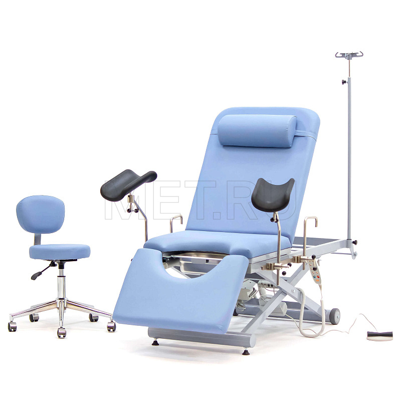 МЕТ KR 16 Гинекологическое кресло-кровать с электроприводом и со стулом для врача в комплекте