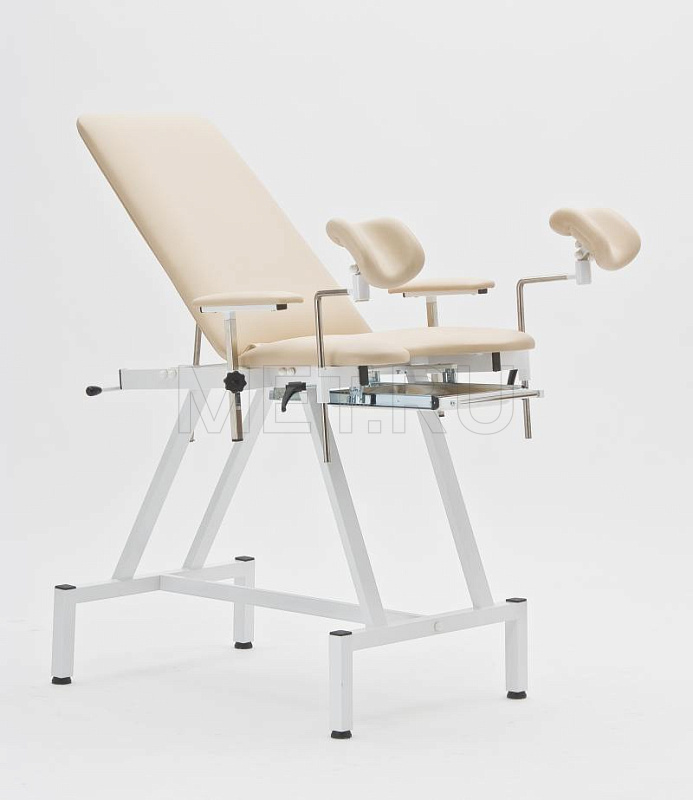 КСГ-01 Кресло гинекологическое с улучшенным шитьем и мягкими опорами, направляющие нерж.сталь МЕТ