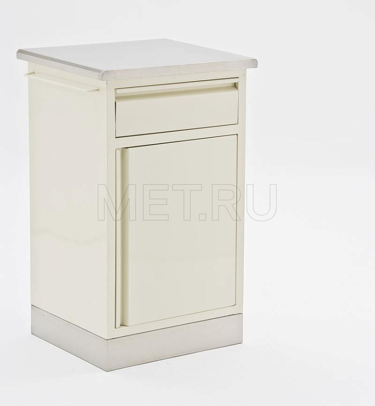 Н-4 Тумба прикроватная с выдвижным ящиком (столешница и цоколь-нерж) МЕТ