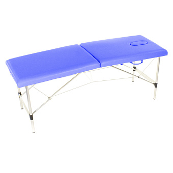 Складной массажный стол на алюминиевом каркасе, синий