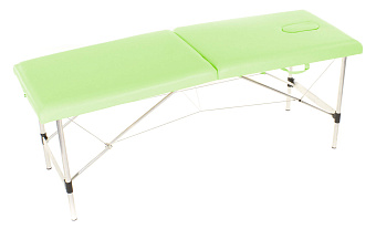 Складной массажный стол на алюминиевом каркасе, фисташковый