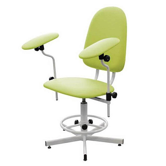 Кресло для взятия крови (для донора) каркас белый, к/з Dollaro Apple (светло-зеленый)