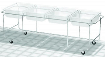 Тележка-каталка для четырех новорожденных, из нерж.стали