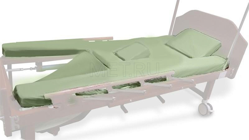 Три комплекта простыней Простыни натяжные четырехсоставные к кроватям Гамма-6 с функцией кардиокресло, сан.оснащением и ванночкой MET