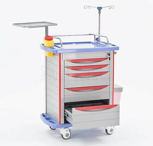 Столик реаниматолога и деж.медсестры, с  бункером для лекарств G-70 металлопластиковый Столик реаниматолога и деж.медсестры, с  бункером для лекарств