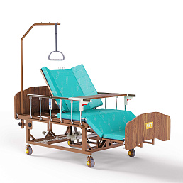 Кровать функциональная медицинская электрическая с полным переворотом, с туалетом, с "ушками"