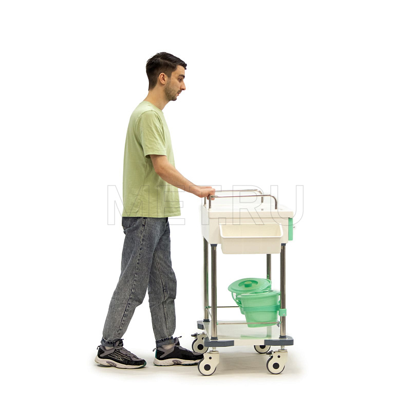 MET SPY-120 Столик манипуляционный медицинский с полкой и выдвижными ящиками МЕТ