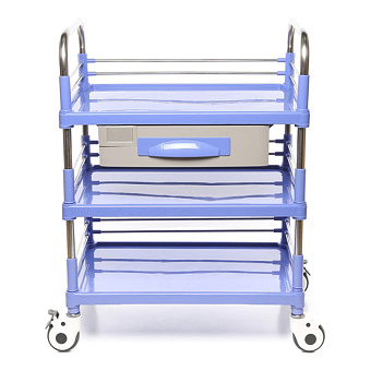 Стол манипуляционный с выдвижным ящиком, трехполочный