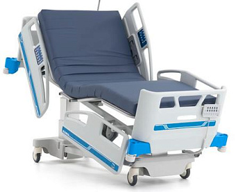 Реанимационная кровать с латеральными наклонами ложа,  на  колоннах LINAK