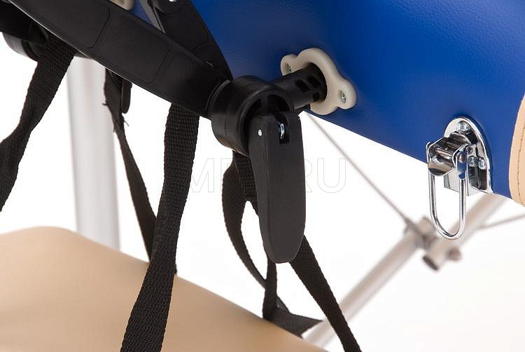 JF AL01А Стол массажный переносной двухсекционный алюминиевый, синий с бежевой волной