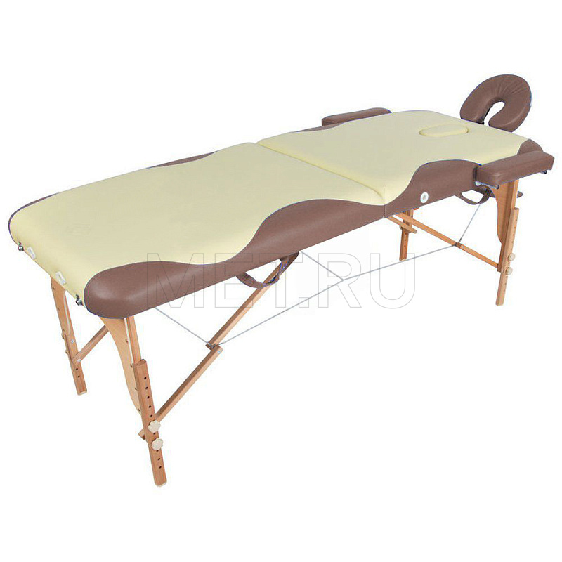 JF-AY 01 Стол  массажный переносной 2-х секционный бежевый с коричневой волной от производителя