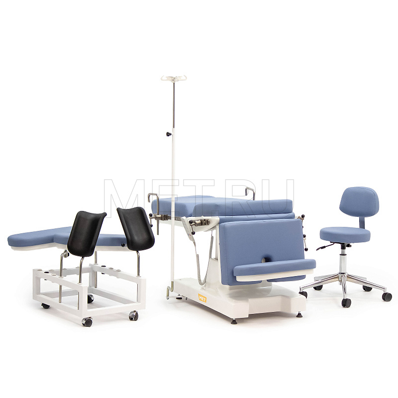 МЕТ GK 05   Универсальное гинекологическое и проктологическое кресло с электроприводом, платформой для аксессуаров и стулом для врача MET
