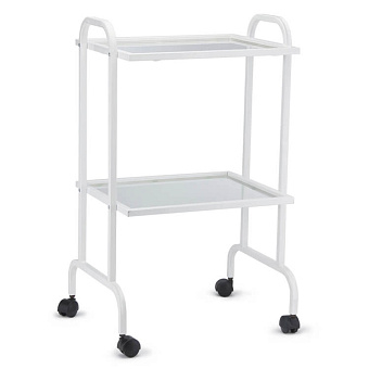 Столик инструментальный двухполочный, полки-закаленное стекло