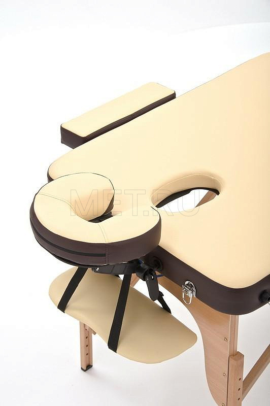 JF-AY01 Стол массажный раскладной на деревянном каркасе, бежево-коричневый MET